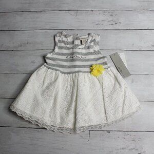 CCalvin Klein Baby Girl's Eyelet Dress Size 3-6 Months Sleeveless Casual
